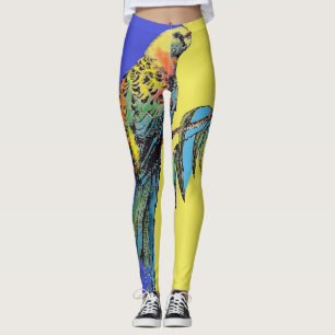 Leggings Rosella Parrot Watercolor Navy Flechas de pájaro