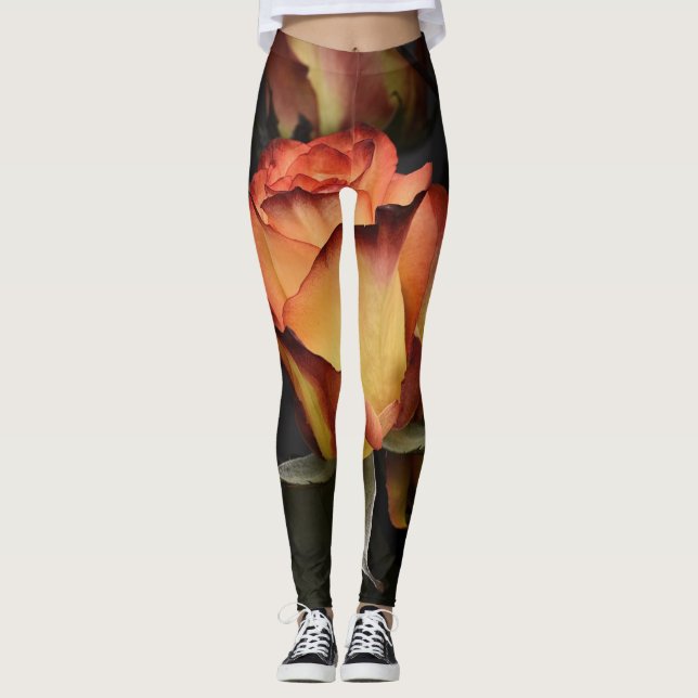 Leggings Roses naranja, roja y amarilla (Anverso)