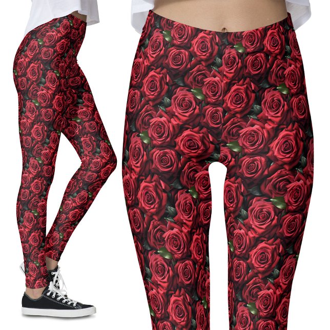 Leggings Roses rojos románticos florales góticos alternativ (Subido por el creador)