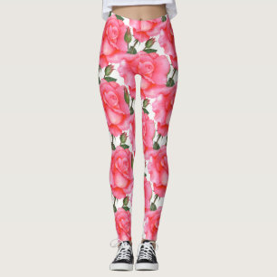 Leggings Roses rosas, arte floral
