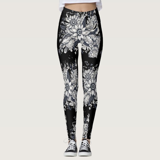 Leggings rostro de mujer abstracto (Anverso)