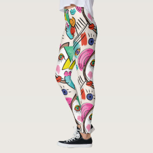 Leggings Rostros femeninos artísticos abstractos modernos