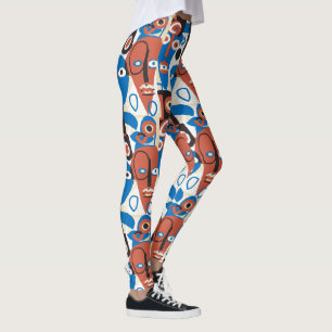 Leggings Rostros tontos inspirados por Picasso Retro Modern
