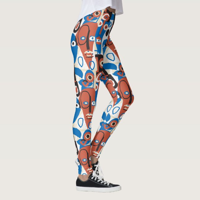 Leggings Rostros tontos inspirados por Picasso Retro Modern (Derecha)