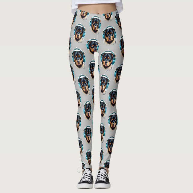 Leggings Rottweiler con Auriculares 4 (Anverso)