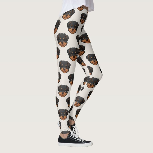 Leggings Rottweiler Cute Dog Lover Pattern (Derecha)