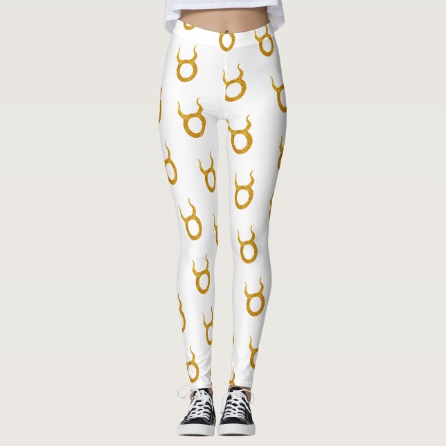 Leggings Rótulo de Astrología Zodiac Taurus Gold (Anverso)