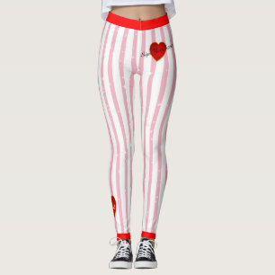 Leggings Rótulo Pinstriped Su Nombre Corazón (personalizado