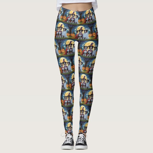 Leggings Rough Collie Dogs Pumpkin Halloween Funny (Anverso)