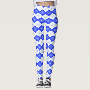 Leggings Royal blue diamond pattern
