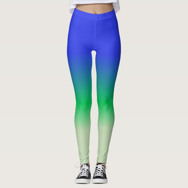 Leggings Royal Blue Emerage Green Ombre (Anverso)