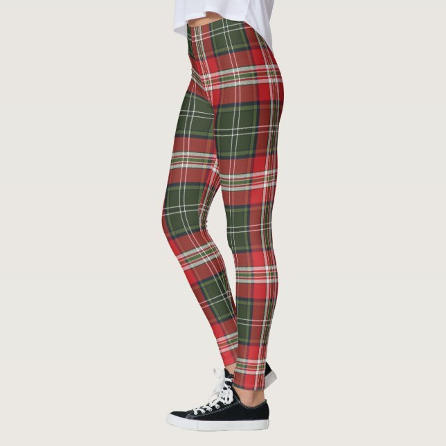 Leggings  Royal Stewart Tartán verde y rojo (Izquierda)