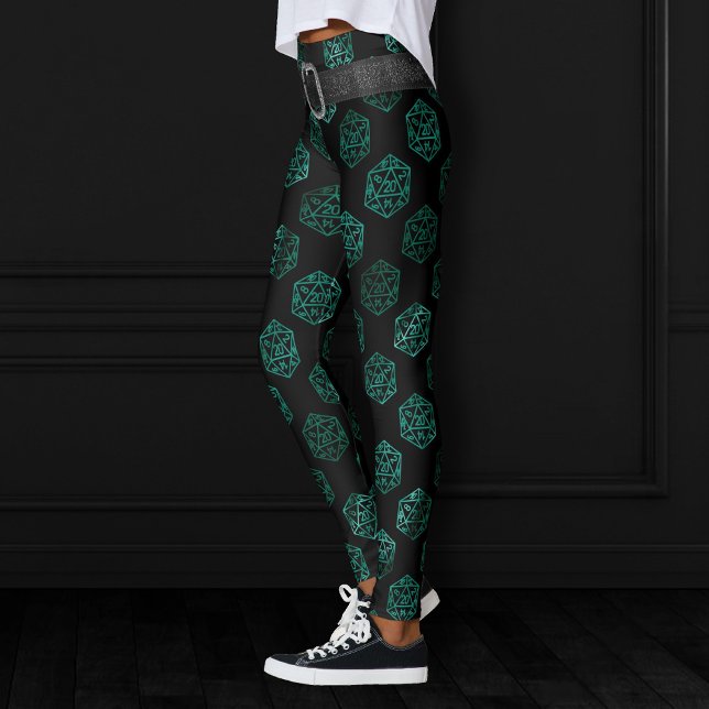 Leggings RPG Dice | Esmeralda Fantasía Tabletop Retro Gamer (Subido por el creador)
