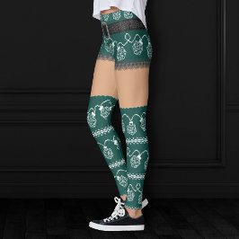 Leggings RPG Lights Green | Piel mediana de suéter retro fe