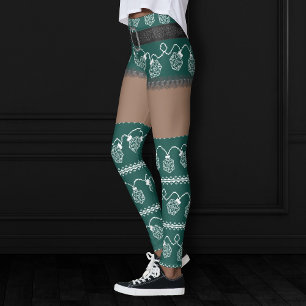 Leggings RPG Lights Green Piel Oscura Retro Ugly Sweater
