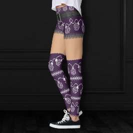 Leggings RPG Luces Purple | Retro Tabletop PnP Gamer Dice