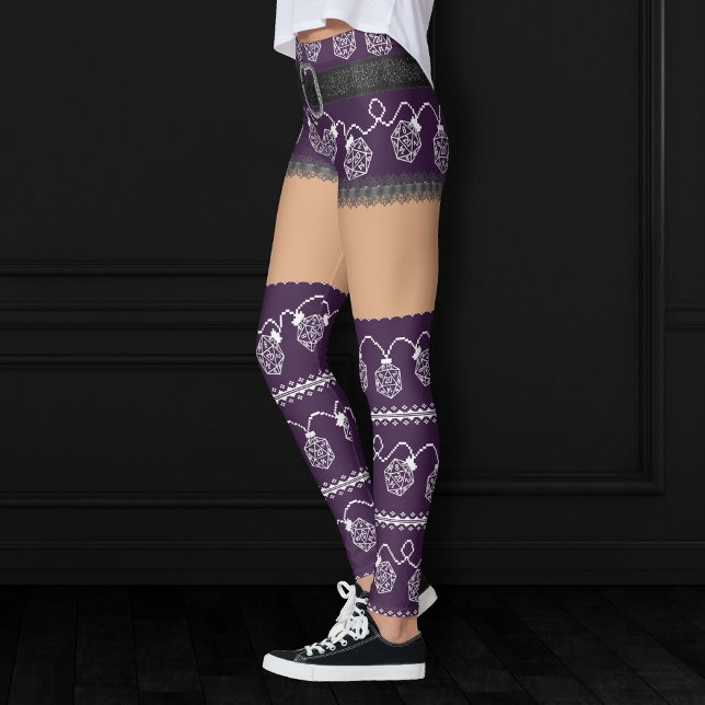 Leggings RPG Luces Purple | Retro Tabletop PnP Gamer Dice (Subido por el creador)