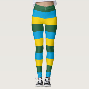 Leggings Ruanda Colores de bandera nacional con franjas hor