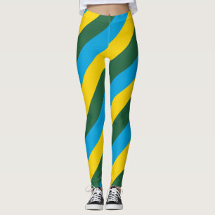 Leggings Ruanda Colores de bandera nacional en diagonal ray
