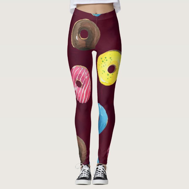 Leggings Ruby Donuts: Patrón de color agua sin foco. (Anverso)