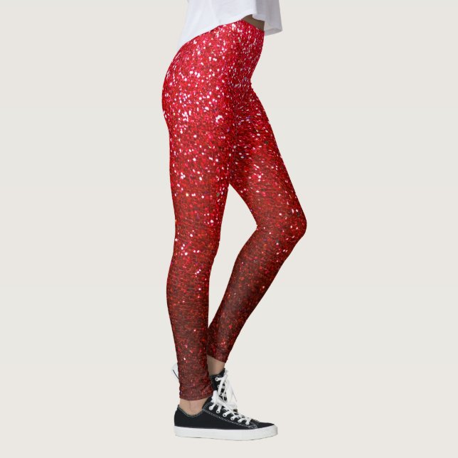 Leggings Ruby Red and Black Ombre Purpurina esparce yoga (Derecha)