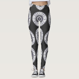Leggings Rueda de signos del zodíaco celestial arte gráfico