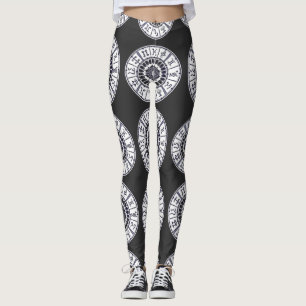 Leggings Rueda de signos del zodíaco celestial arte gráfico