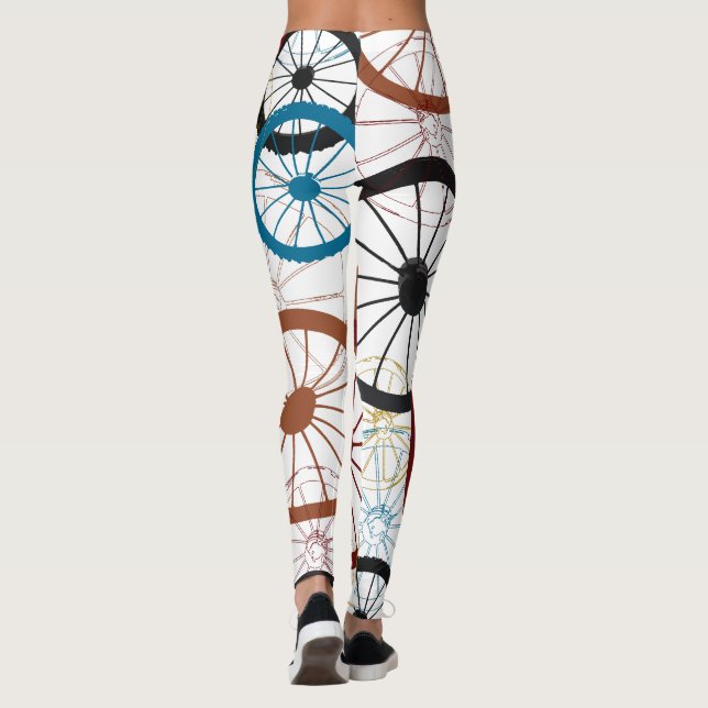 Leggings Ruedas de bicicleta coloridas (Reverso)