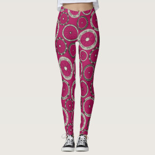 Leggings ruedas de bicicleta rosadas