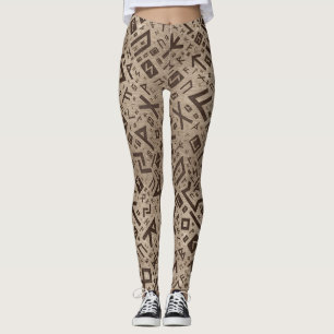 Leggings Runas más viejas - oro del modelo de Futhark