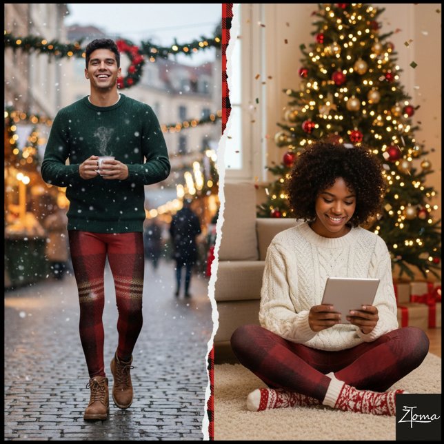 Leggings Rustic Maroon Black Plaid Flannel Tartan (Subido por el creador)