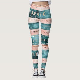 Leggings Rústica Celeste Franja Luna Sol Terroso