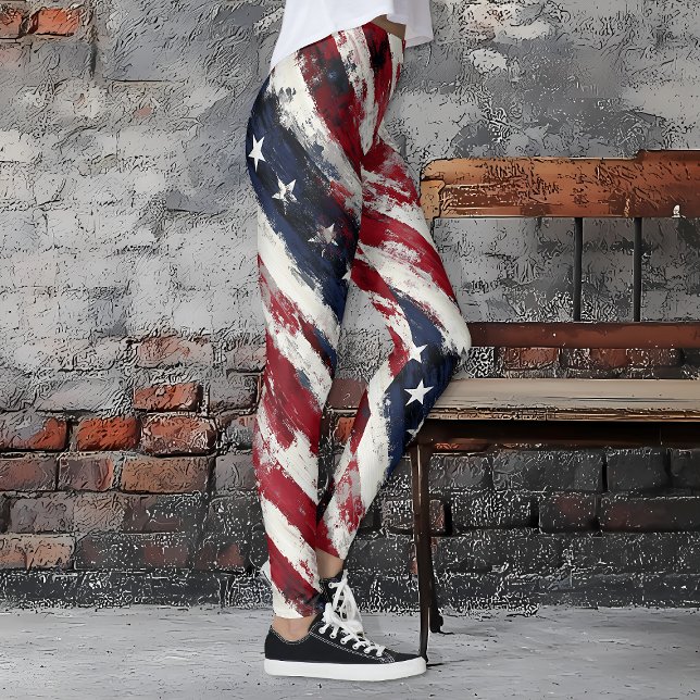 Leggings Rústica y antigua gloria, estrellas y rayas patrió (Subido por el creador)
