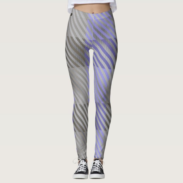 Leggings Rústico búfalo revestido con raya gris azul (Anverso)