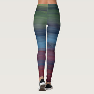 Leggings Rústico elegante Multicolor Verde azulado femenino