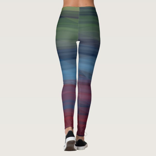 Leggings Rústico elegante Multicolor Verde azulado femenino (Reverso)
