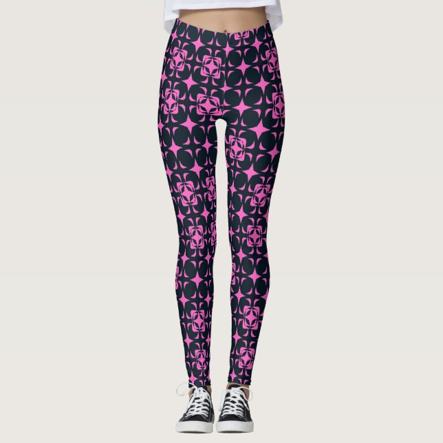 Leggings Rústico elegante rosa y negro (Anverso)