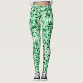 Leggings Rústico o no, verde blanco raro corte entrelazado