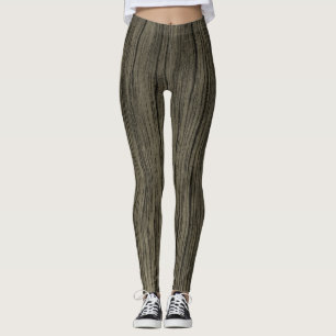 Leggings Rústico Patrón de aspecto de madera falsa