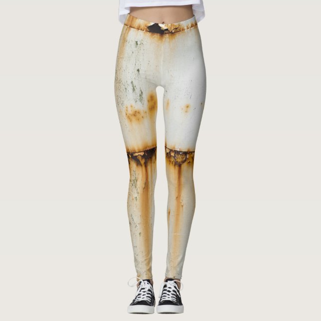Leggings Rusty White Metalizado: Superficie texturizada (Anverso)