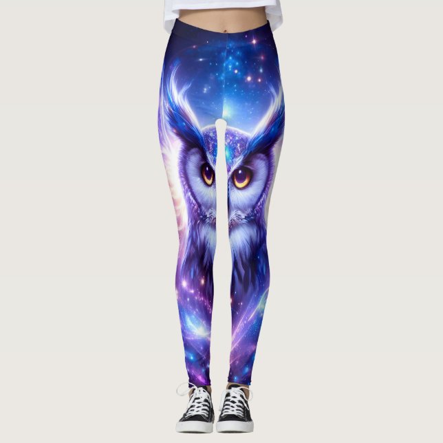 Leggings Sabiduría Mística Cósmica Búho Espiritual Celestia (Anverso)