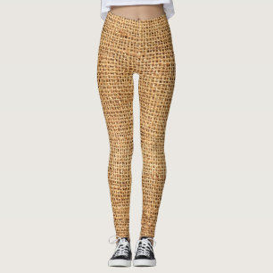 Leggings Saco de arpillera marrón: fondo de tela texturizad