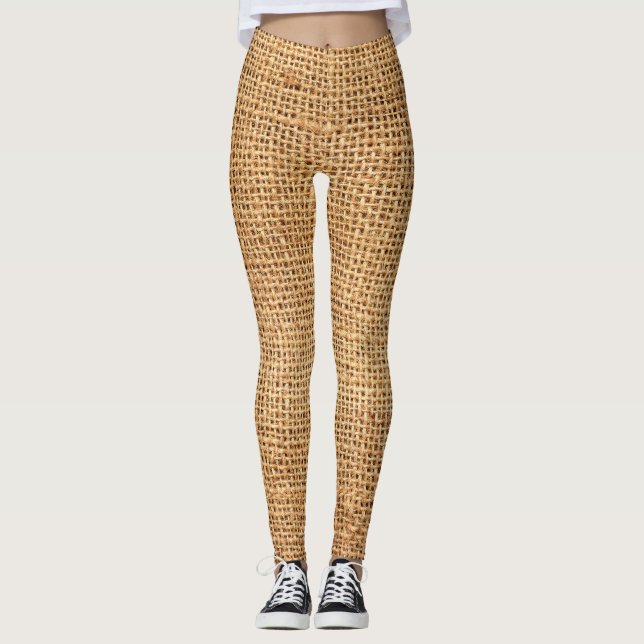 Leggings Saco de arpillera marrón: fondo de tela texturizad (Anverso)