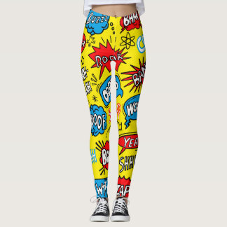 Leggings Saga de superhéroes: Patrones de cómics bonitos