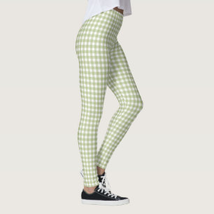 Leggings Sage Green Gingham Check