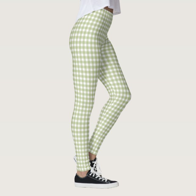 Leggings Sage Green Gingham Check (Derecha)