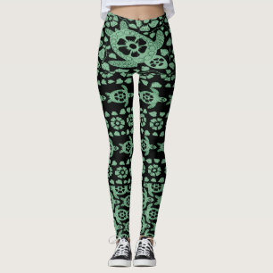 Leggings Sage Green Hawaii Sea Turtles Leggles