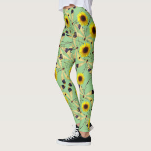Leggings Sage Sunflower Dragenfly