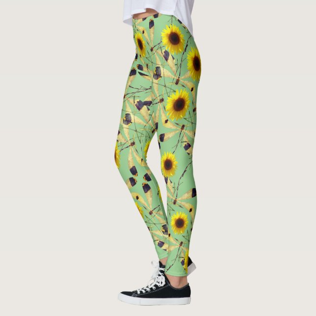 Leggings Sage Sunflower Dragenfly (Izquierda)