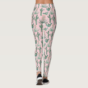Leggings Saguaro Cactus Suculum Deert Watercolor